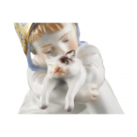Фигурка "Девочка с котёнком" 900300-73367 ,12x9 см