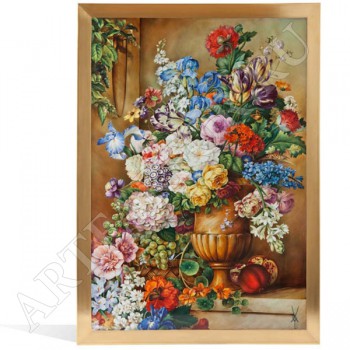 Картина на фарфоре "Натюрморт с вазой"