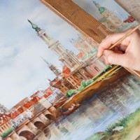 Картина на фарфоре "Вид Дрездена"